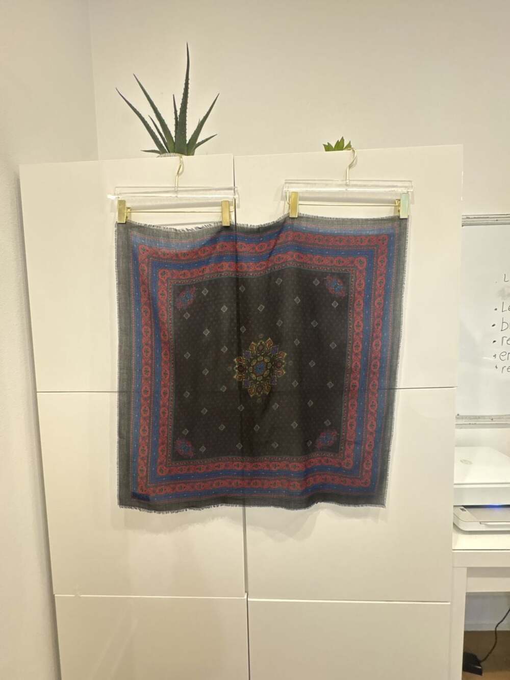 Vintage Challis by Berkshire Scarf Square Paisley Floral Print 34x34